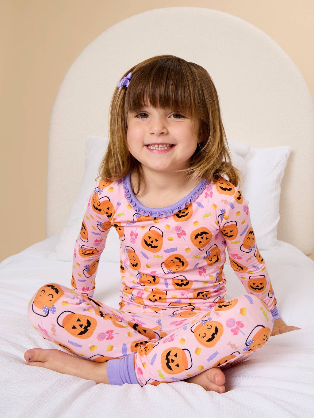 Pumpkin Boo Crew Bamboo Ruffle PJ Set