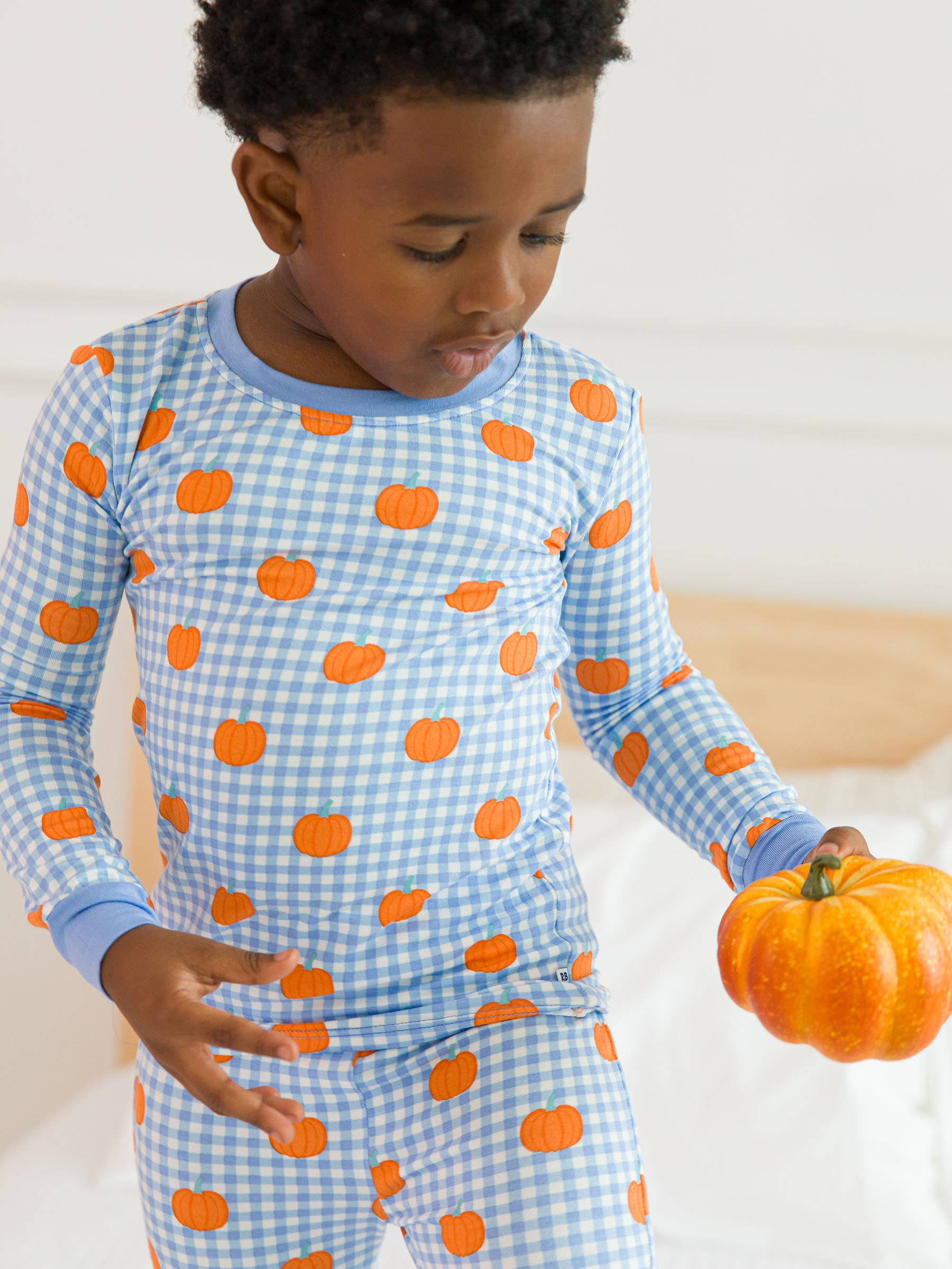 Pumpkin Patch Gingham Bamboo PJ Set
