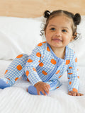 Pumpkin Patch Gingham Bamboo Footie