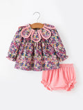 Purple Petal Collar Top & Bloomer Set