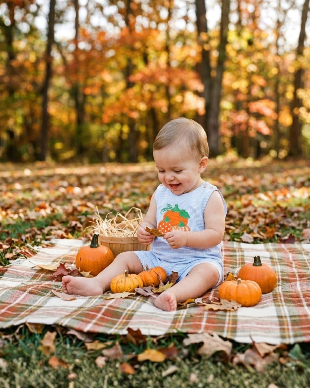 Pumpkin Patch Seersucker Jon Jon