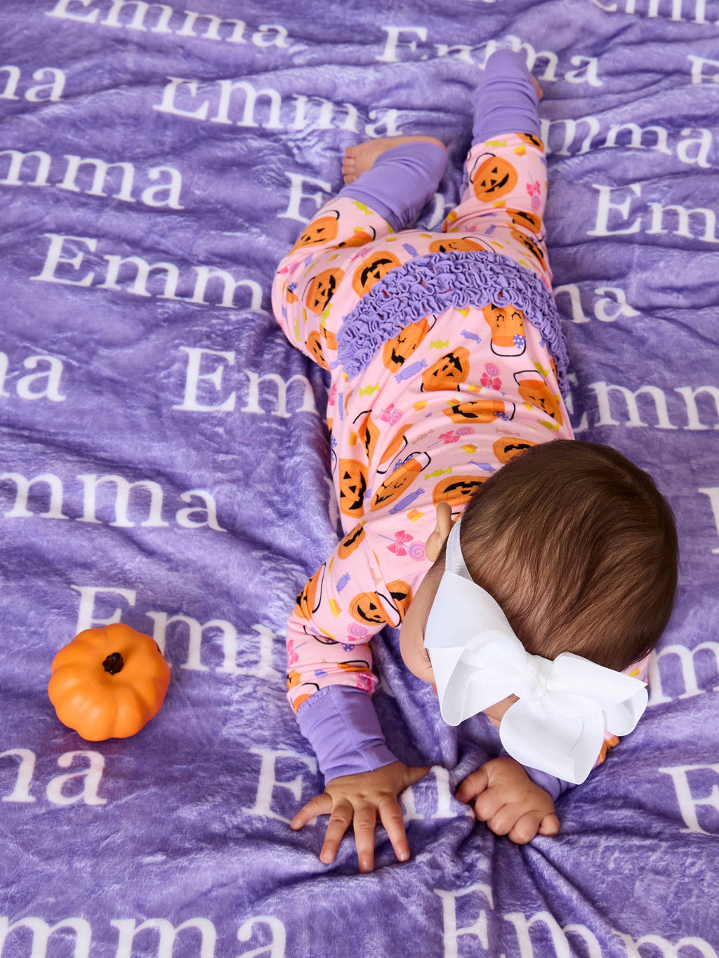 Pumpkin Boo Crew Bamboo Ruffle Footie
