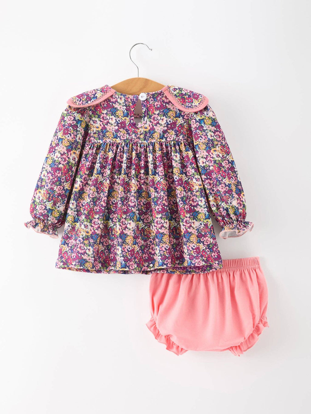 Purple Petal Collar Top & Bloomer Set