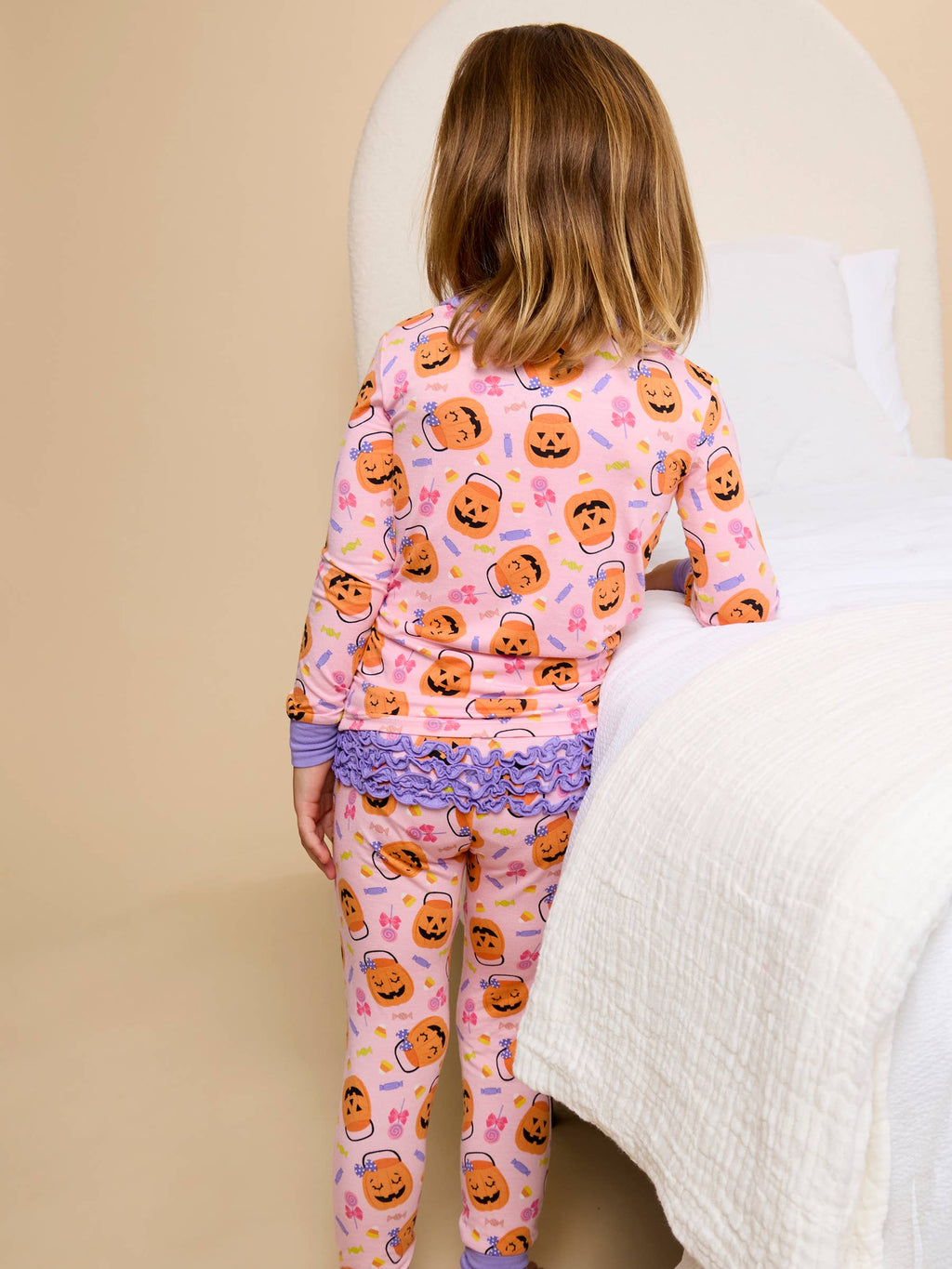 Pumpkin Boo Crew Bamboo Ruffle PJ Set