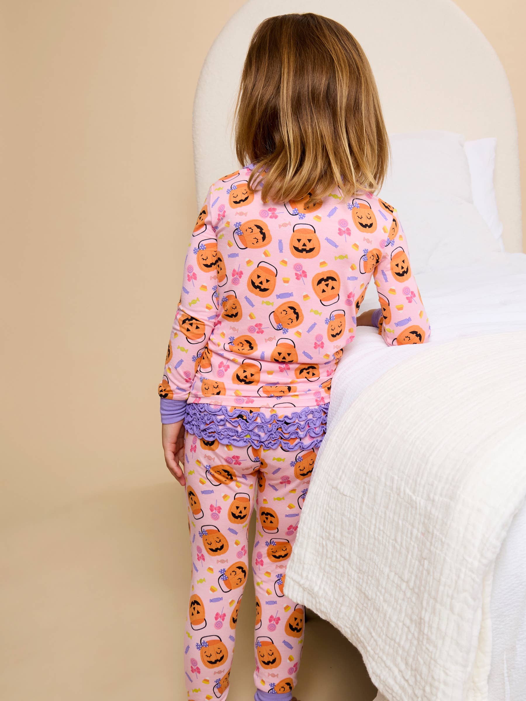 Pumpkin Boo Crew Bamboo Ruffle PJ Set