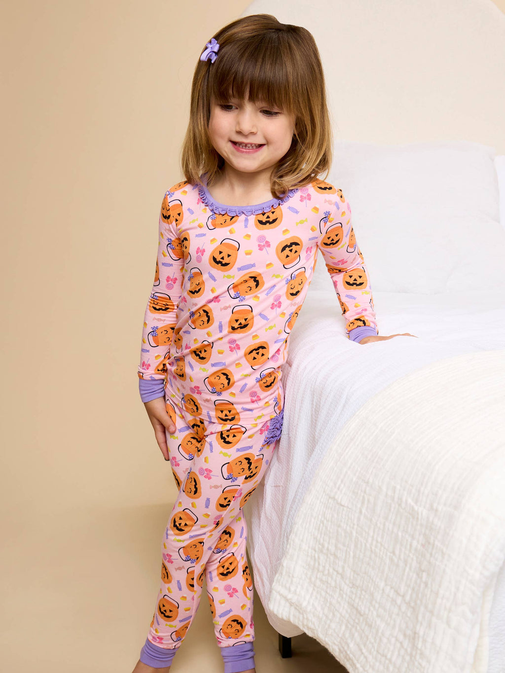 Pumpkin Boo Crew Bamboo Ruffle PJ Set