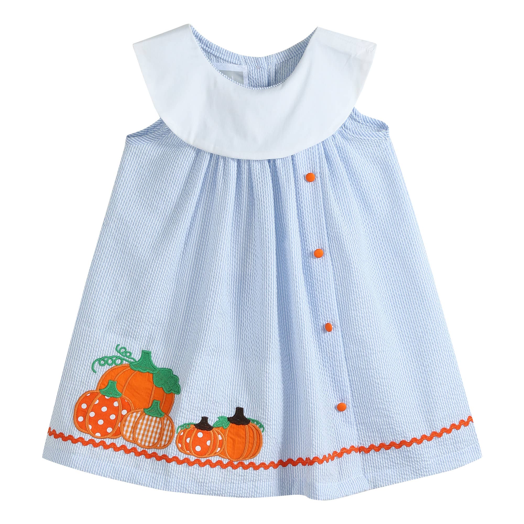 Pumpkin Patch Seersucker Yoke Dress