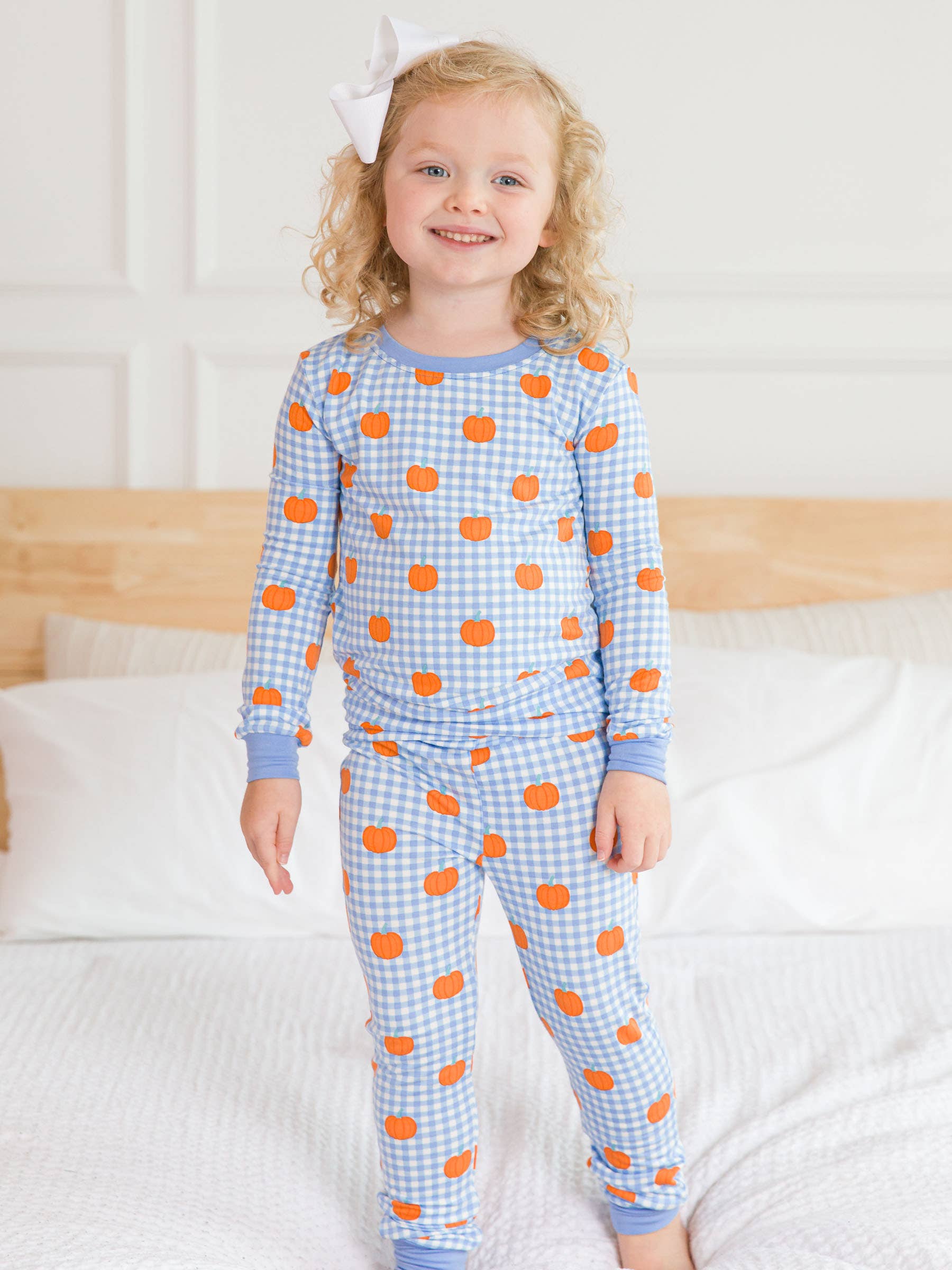 Pumpkin Patch Gingham Bamboo PJ Set