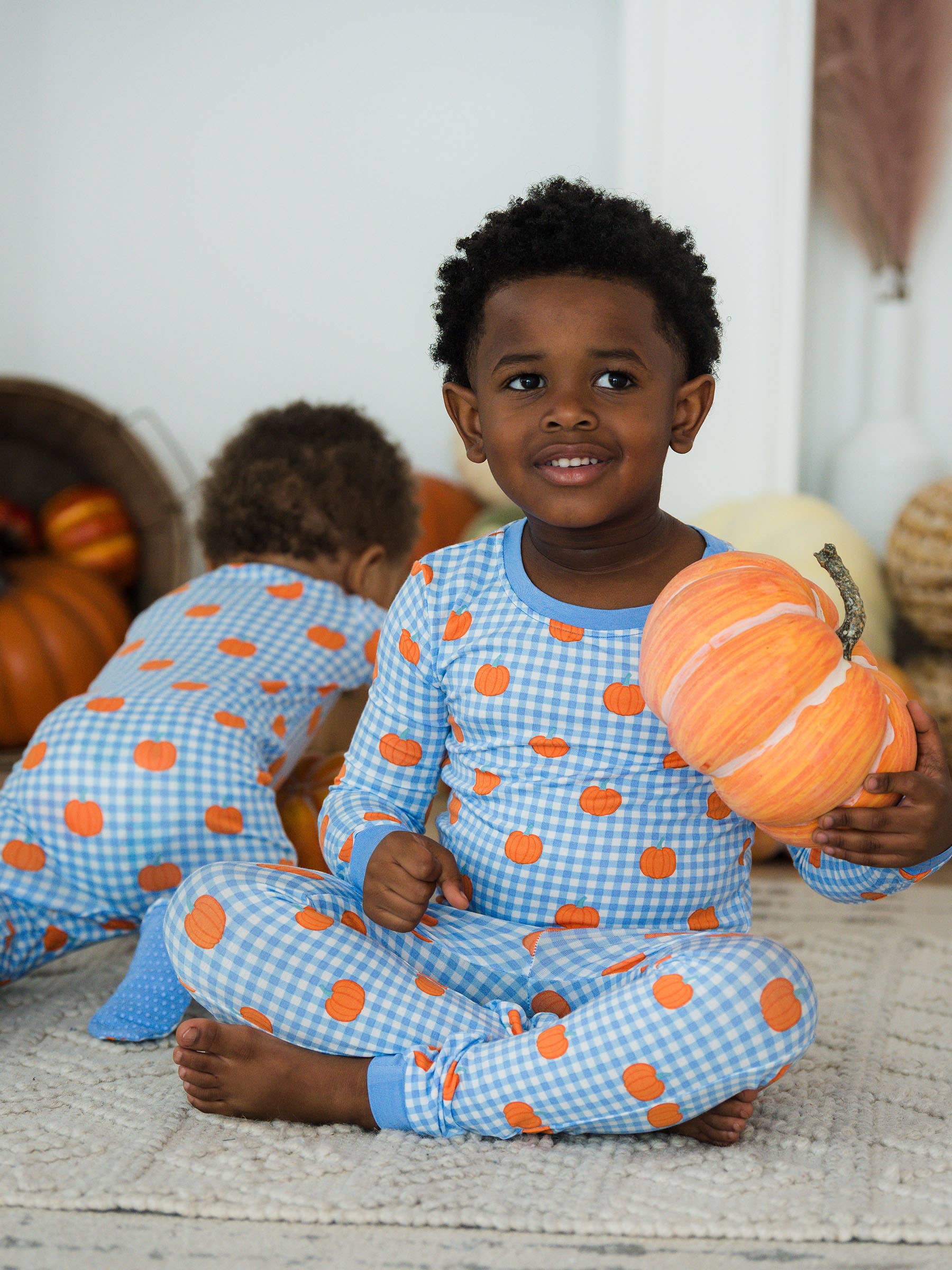 Pumpkin Patch Gingham Bamboo PJ Set