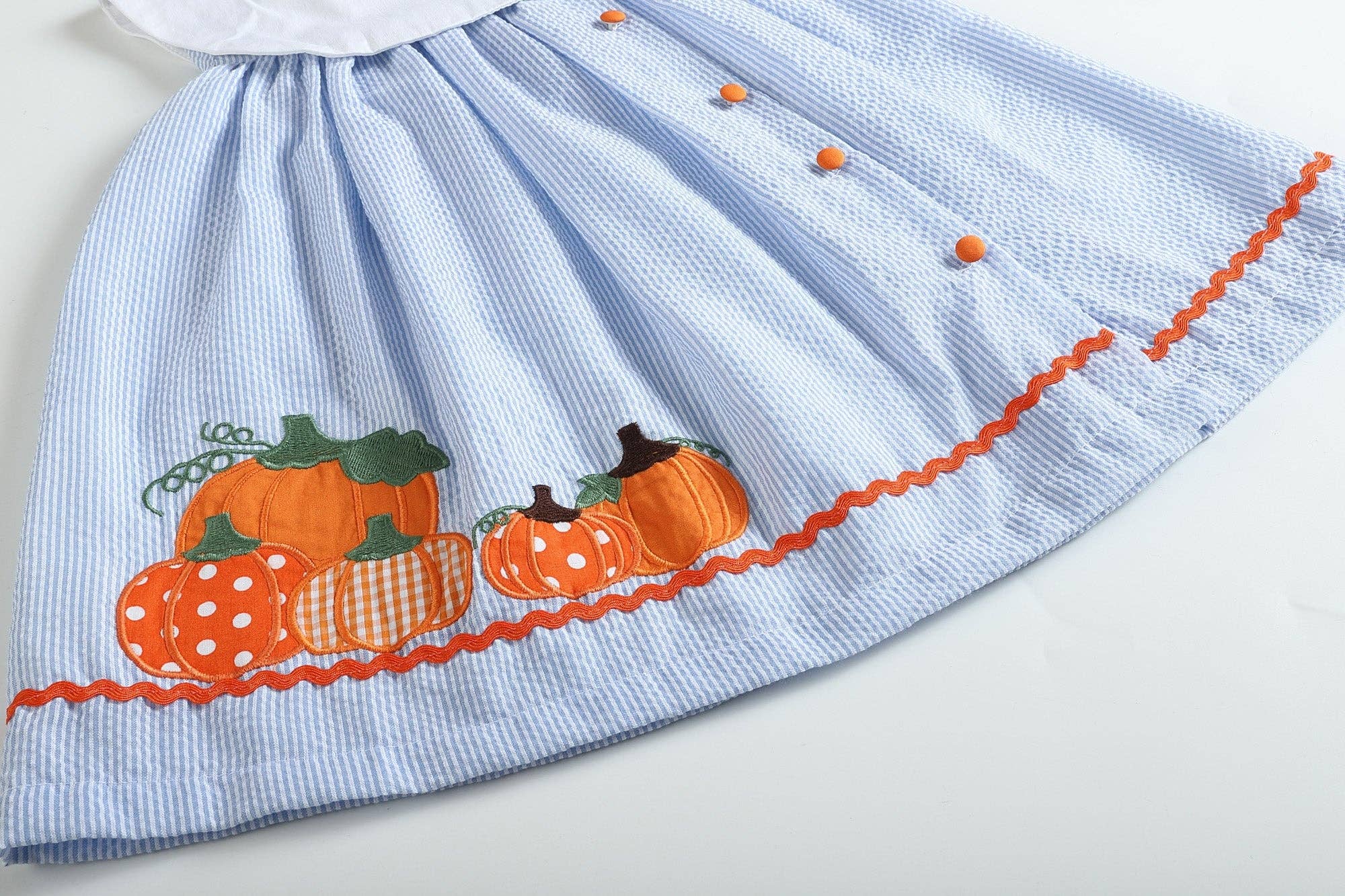 Pumpkin Patch Seersucker Yoke Dress