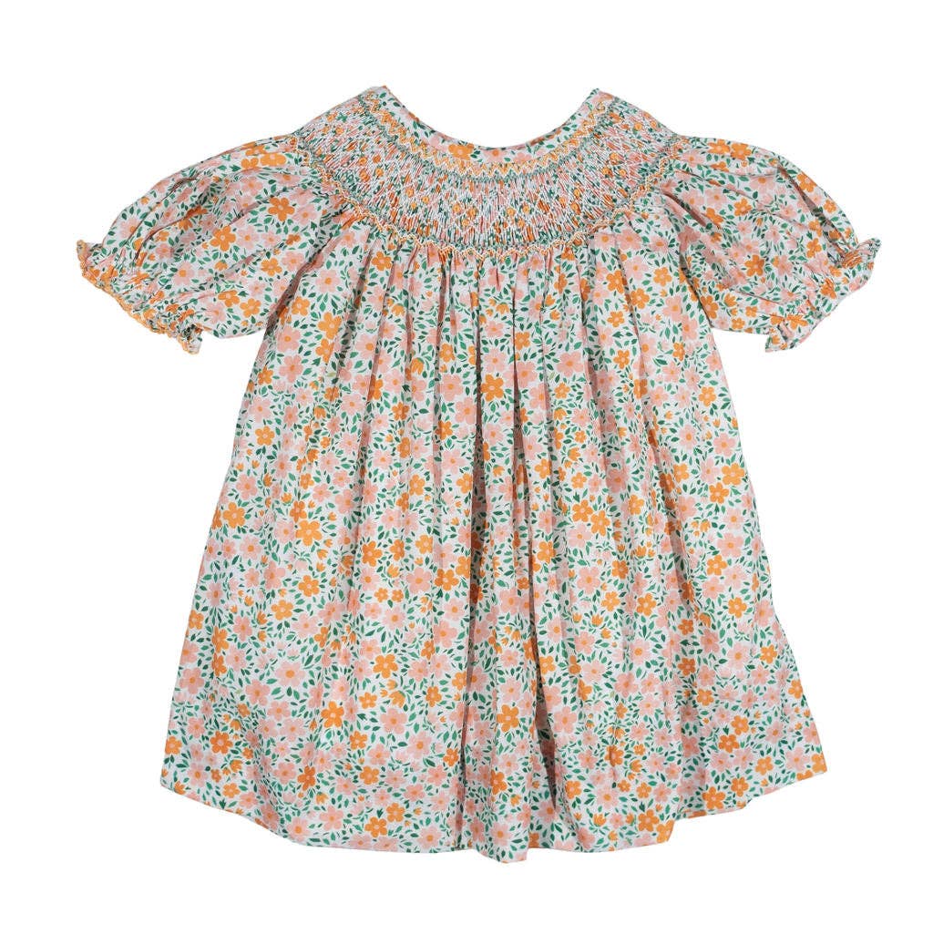 Fall Flower Smocked Dress