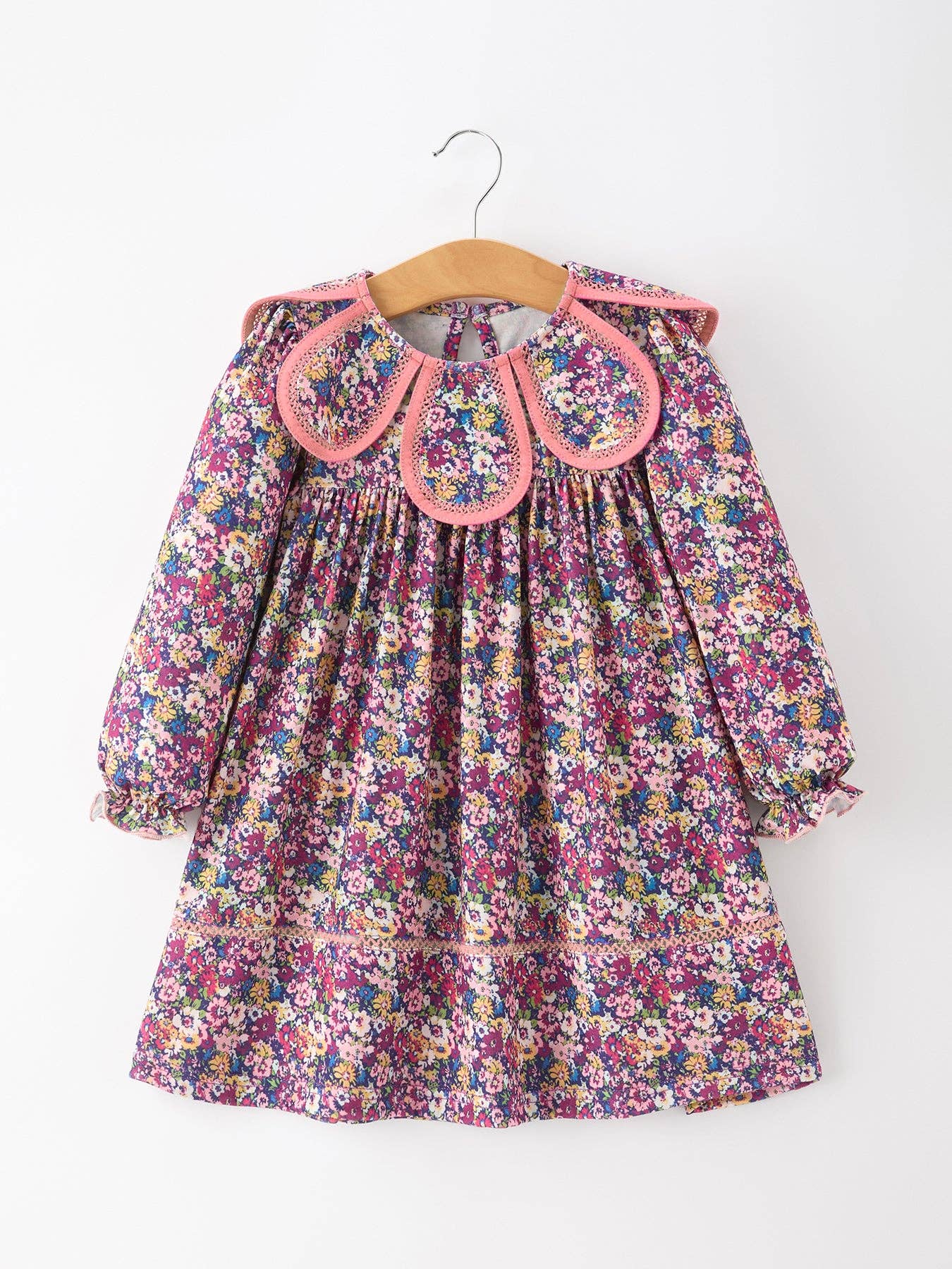 Purple Petal Collar Dress